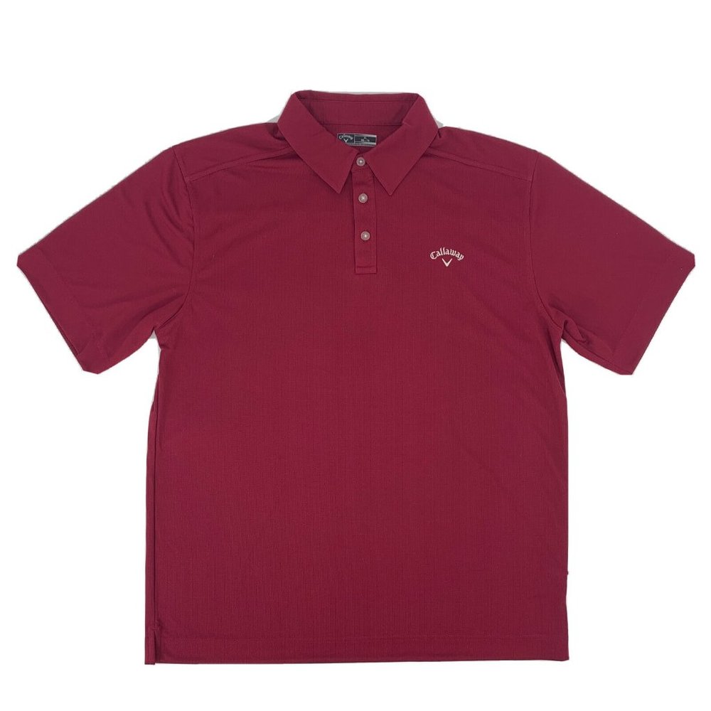 Men's Callaway Golf Short Sleeve Polo Shirt Maroon XL